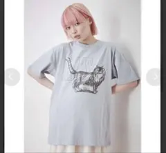 merry jenny ♡ walk CAT Tee ♡ ブルー 猫 Tシャツのサムネイル