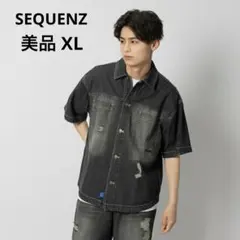 SEQUENZ オーバーダイデニムシャツ　XL ブラック　カジュアル