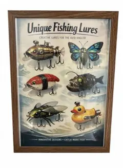 幻想フィッシング・コレクション：空想のルアー A4AIアートポスター