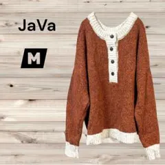 JaVa 【M】ボタン付きニットセーター・ジャバ