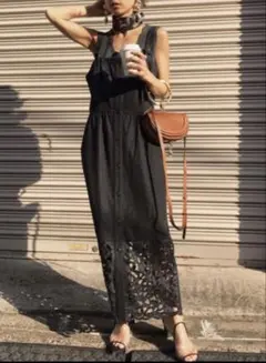 AMERI VINTAGE アメリ 裾レース ワンピース ブラック M - メルカリ