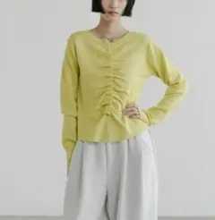 LOWRYS FARM ギャザーボタンカーディガンLS ローリーズファーム