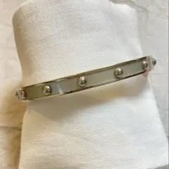 【美品】COACH コーチ スタッズ付きシルバーバングル