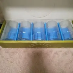 売り尽くし 未使用 ADERIA アデリア 格子グラス 5客 昭和レトロ