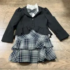 フォーマルセット 黒ジャケット チェックスカート