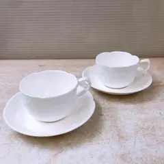 ジノリ ベッキオホワイトデミタスカップアンドソーサー×2 - メルカリ