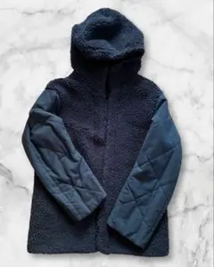 【Editions】ボア×キルティング フードジャケット　黒