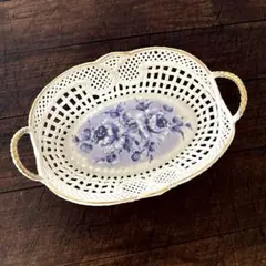 ルーマニア製 MOGA オーバル皿 花柄 ヴィンテージ 小物入れ 箱付