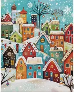 クロスステッチキット　14CT 雪の降る街