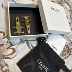 廃盤］CELINEセリーヌ フープピアス ゴールドフィニッシュ ブラス