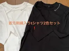 刺繍入りオーバーサイズTシャツ 2色セット