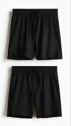 新品未使用 H&M アクティブスポーツショートパンツ 黒 145/150