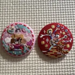 ディズニー　刺繍缶バッジ　リメンバーミー＆シュガーラッシュ