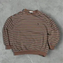 U.S. POLO ASSN. ボーダースウェット ブラウン 短丈 古着