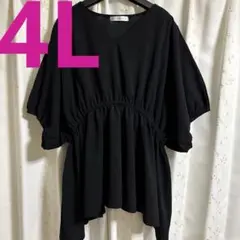 Hina×Kanna×Asadon しまむら 大きいサイズ 4L カットソー・黒のサムネイル