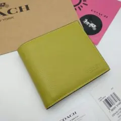 新作　新品　COACH　折り財布　メンズ　人気の小銭入れ付き