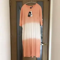 ROXY 半袖カットソーワンピース オレンジ グラデーション