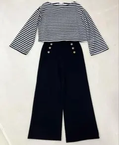 H&M マリンパンツ 金ボタン ボーダートップス セット XS S