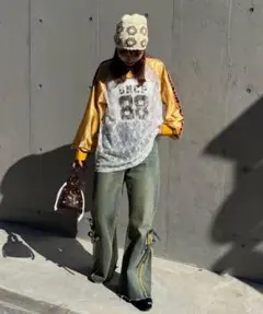 レースドッキングフットボールTee イエロー