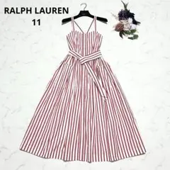 RALPH LAUREN ラルフローレン キャミワンピース ストライプ 赤×白