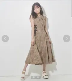 ANDGEEBEE ビッグカラーチェックワンピ