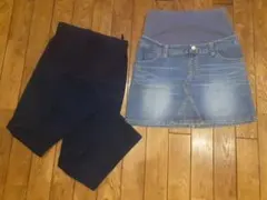 マタニティパンツS(未使用)、スカートM　2点セット