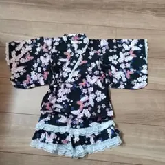 花柄レース 甚平 90cm