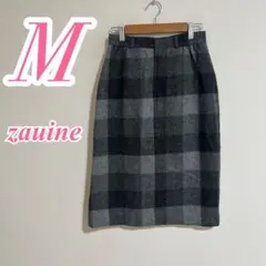 ZAUINEザウイネ　グレー　タイトスカート　チェック　秋冬　ひざ丈