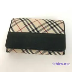 BURBERRY バーバリー ノバチェック キャンバス×レザー 二つ折り財布