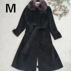 【美品】　アンケート　 ロングコート　 ファー コート　M　アンゴラ