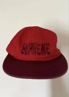 Supreme 赤 コーデュロイキャップ