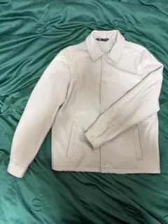 ZARA フェイクレザージャケット 白系 S 春秋 人気のサムネイル
