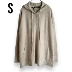 カジュアル 長袖 トップス 薄手 ケーブルニット フーディー パーカー