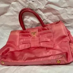 プラダ リボン ハンドバッグ ナイロン Fiocco PRADA フィオッコ - メルカリ