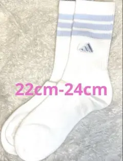 【新品】adidas 22cm-24cmスリーストライプスクルーソックス
