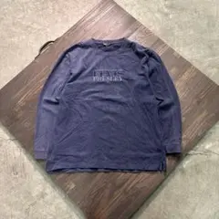 7BS1 エルビスプレスリー　ロングスリーブ　刺繍　ネイビー　古着used