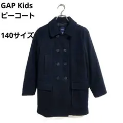 GAP Kids ピーコート ダブルボタン ウール混 ネイビー 140cm