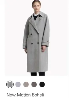 セオリーリュクス　美品　グレー ウール ピーコート ノーカラー　ロング　38号 2025AW✨セオリーリュクス ロングコート ノーカラー グレー 38 - メルカリ