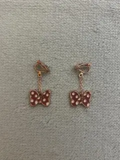 Disneyミニーちゃん ピンクリボン イヤリング