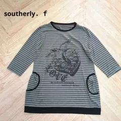 ボーダー　トップス　 長袖チュニック　七分袖　九分袖　黒　カーキ　総柄