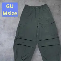 【GU】 スーパーワイドカーゴパンツ ダークグリーン カーゴ Mサイズ ジーユー