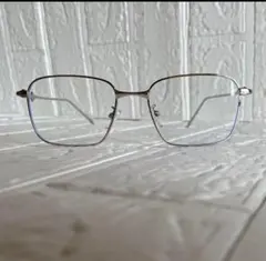 クリアレンズメガネ　度なし　シルバー　韓国　y2k ジェントルモンスター似