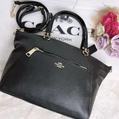 極美品☆COACHコーチ 2wayショルダーバッグ ブラック レザー