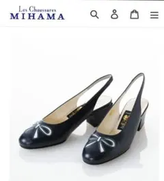 【美品】MIHAMA 22.5cm 未使用 リボンカッターシューズ　ネイビーのサムネイル