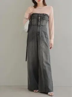 CHICO デニム オールインワン ダークグレー