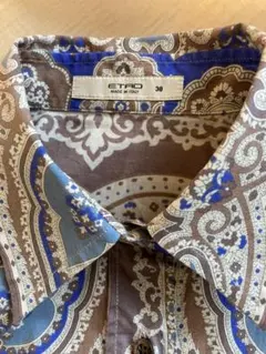 ETRO エトロ ペイズリー柄 長袖シャツ ブラウン系 38(S)