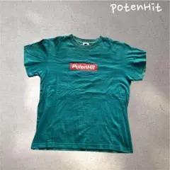 16✳︎ポテンヒット【S】グリーン　半袖　Ｔシャツ　ロゴ　夏　カットソー