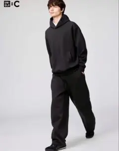 ユニクロC スウェットワイドパンツ ブラック　【実物見たい方はコメント】