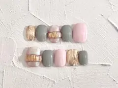 637.リングネイル　ニュアンス　ミラー　個性派　春ネイル　韓国ネイル　パステル