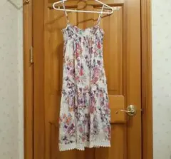 OLIVE des OLIVE　花柄 キャミワンピ レース付き　M　綿100%